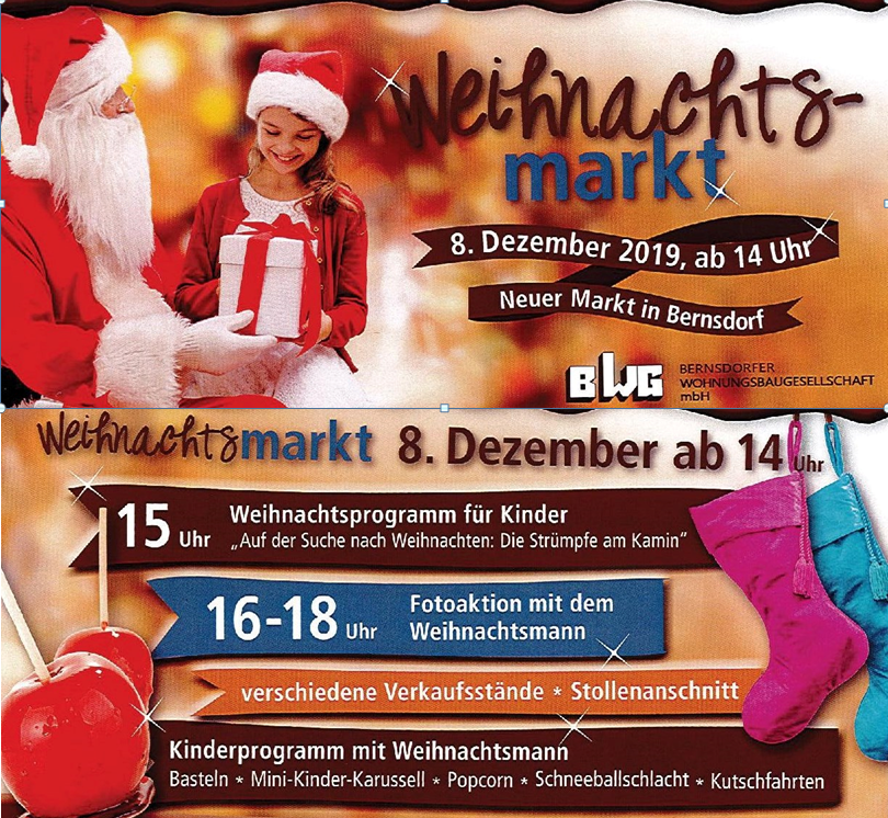 Weihnachtsmarkt in Bernsdorf am 08.12.2019
