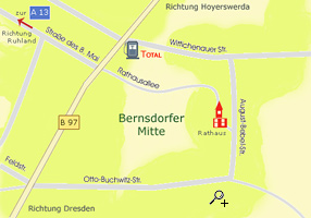 Abbildung Karte Anfahrt Stadtverwaltung Bernsdorf